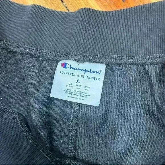 Champion tapered jogger sweatpants w tuxedo logo stripe elastic drawstring waist - Picture 4 of 8